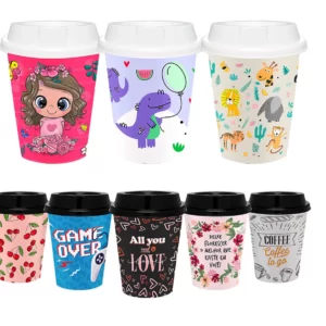 Vaso C/ Tapa Disenos 360ml