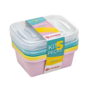 Kit 5 Pecas Organiza 750ml Retangular