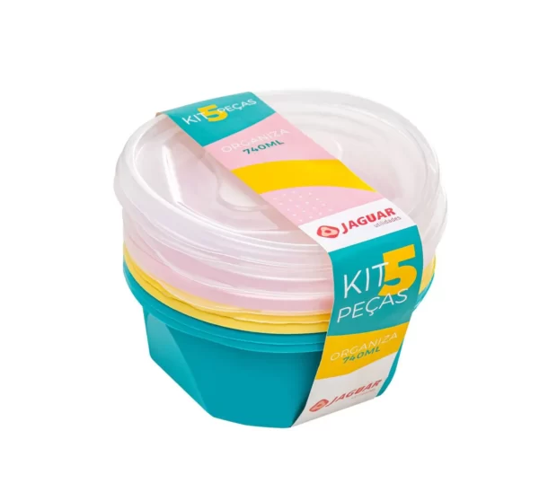 Kit 5 Pecas Organiza 740ml Redondo