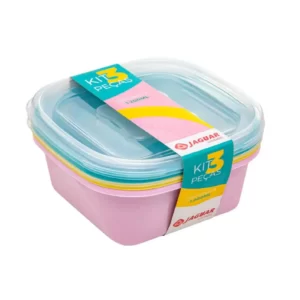 Kit 3 Pecas Organiza 1200ml Quadrado